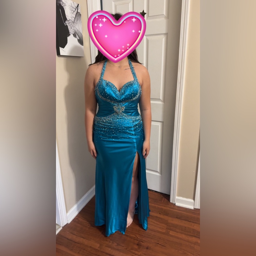 Halter low back formal dress.